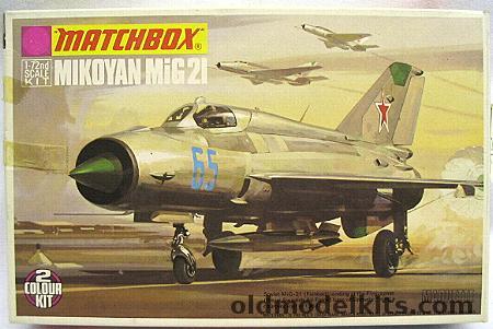 Matchbox 1/72 TWO Mig-21 Fishbed C or D - USSR or Czechoslovak Air Forces, PK-19 plastic model kit